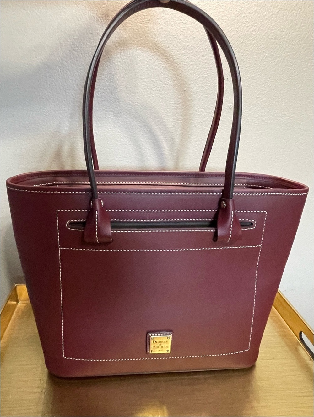 Dooney & Bourke BBECN1562 BXBX Burgundy Leather Tote Bag - Picture 8 of 15